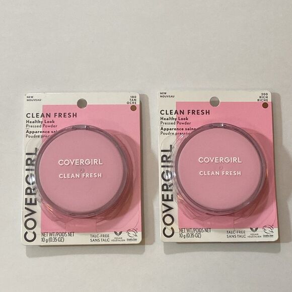 Covergirl Set 2 Clean Fresh 200 Rich Riche & 180 Tan Ocre Color - Picture 2 of 5